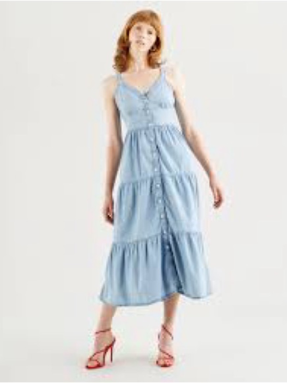 Levi's Denim Blue Maxi Dress, Size Small - Picture 2 of 5